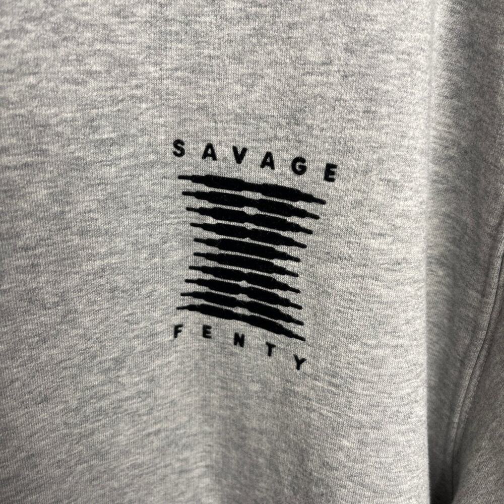 Rihanna Savage X Fenty Grey Logo Hooded loungewear bodysuit pajamas - Size M/L - Picture 4 of 5